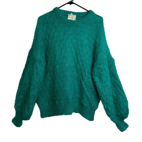 Tam O Shanter Mohair Wool Sweater 38 Green Pullover Great Britain Grunge Knit - Picture 1 of 10
